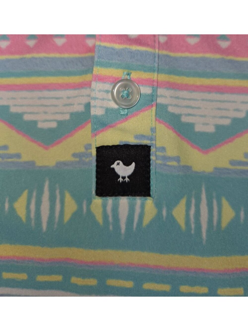 Bad Birdie Mens Aztec Pattern Polo Shirt Size Medium - Picture 6 of 8